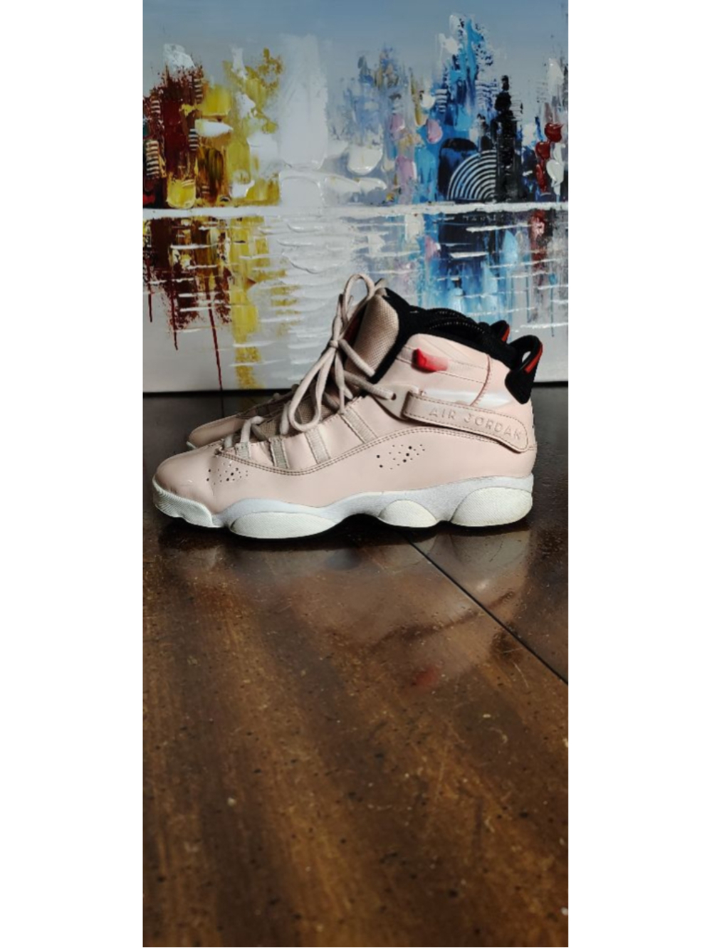 Jordan Air Jordan 6 Rings Shoes Youth Size 7Y Pink White Sneakers 323419-602